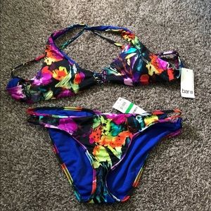 Bar III Bikini painted posies  new size large